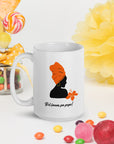 15 oz Mug: Orange _ Bèl Fanm Pa Pope!